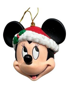 Vintage Holiday Disney Minnie Mouse Christmas Ornament 3" READ